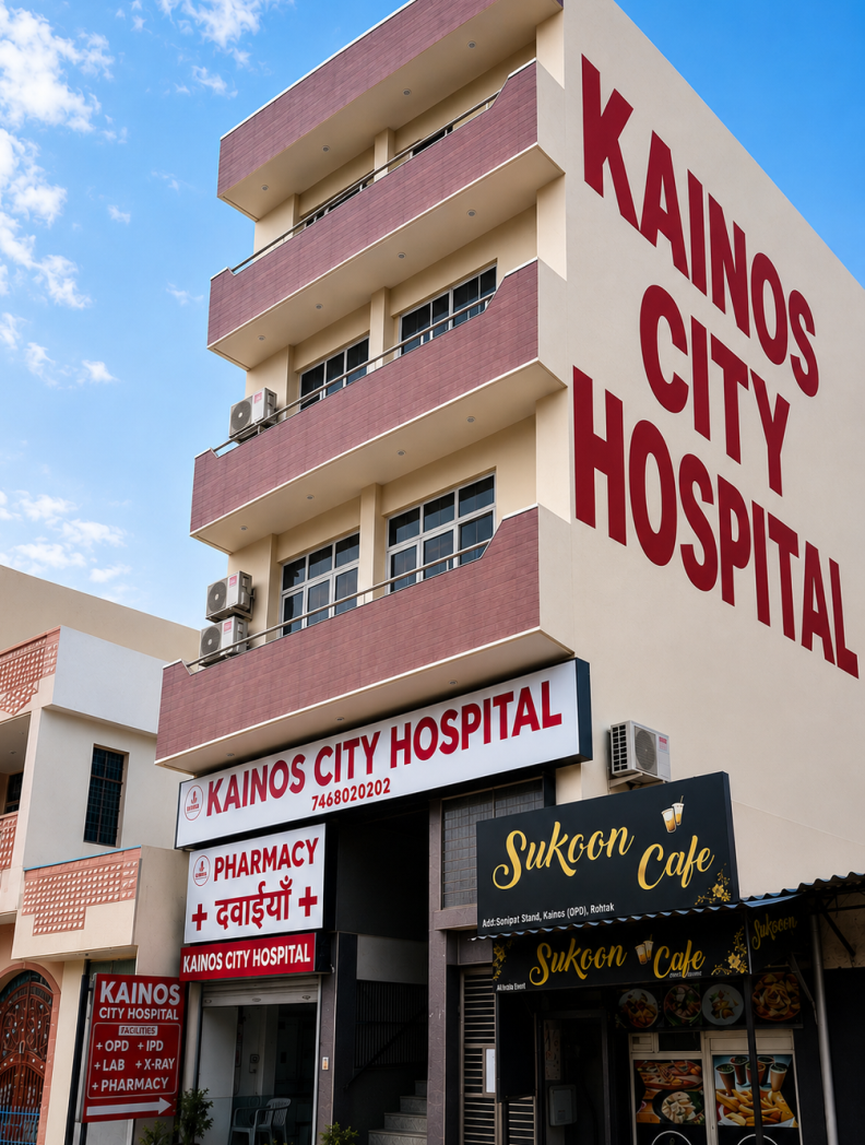 Kainos City Hospital building near Sonipat Stand, Rohtak